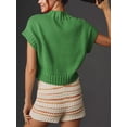 thumbnail image 4 of Women Cap Sleeve Sweater Tank Tops Cute Heart Mock Neck Sweater Vest Knit Cropped Pullover Top Valentine's Day Outfits, 4 of 5