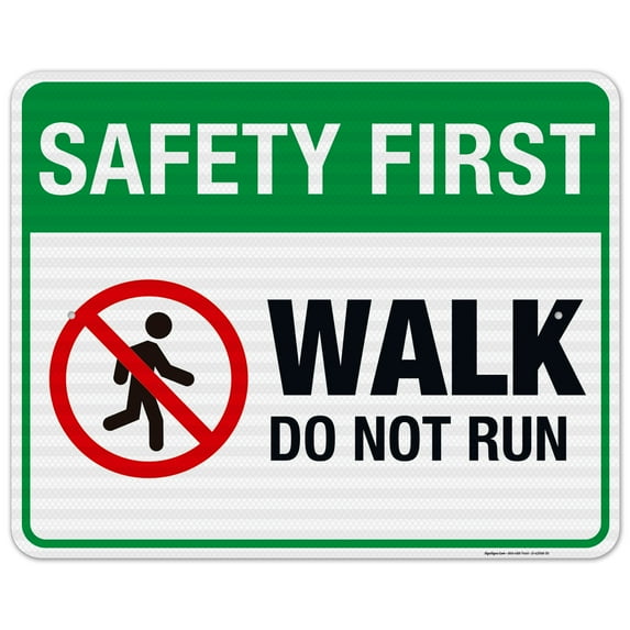 Pool Sign, Safety First Walk Do Not Run Sign,