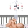 thumbnail image 2 of Bedtime Originals Blossom Pink/Gray Pom Pom Musical Baby Crib Mobile Soother Toy, 2 of 5