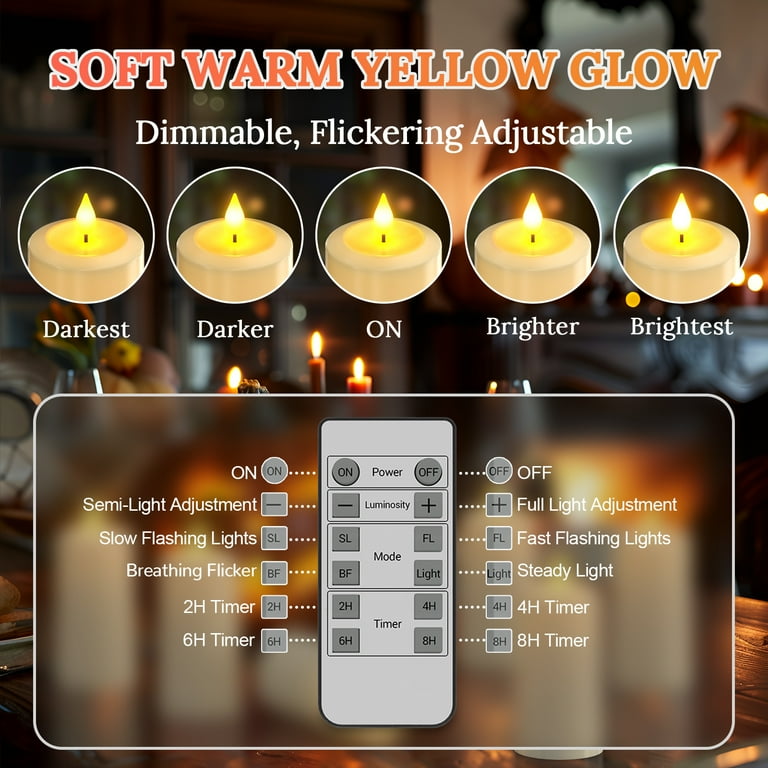 PChero Outdoor Rechargeable LED Pillar Candles with Remote, 4-Pack photo 5