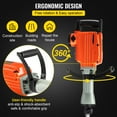 VEVORbrand 2200W Electric Demolition Jack Hammer w/ 4 Bits clay spade
