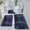 #YY New--Dark Blue, variant on 3-Piece Tie-Dye Flocked Bath Mat Set, Soft Bathroom Rugs with Non-Slip Backing, Water-Absorbent & Washable for Winter