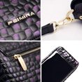 thumbnail image 3 of FEIMINA Genuine Leather Shoulder Bag for Womens, crossbody Bag with Adjustable Strap,crocodile handbags women,Retro purple purses for women, 3 of 10