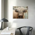 thumbnail image 3 of COMIO  Farmhouse Wall Art Highland Cow Wall Decor Canvas Print Brown Vintage Painting Suitable as a gift and home decor, can be hung in bedroom kitchen bathroom dining room living room, 3 of 4