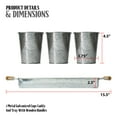 thumbnail image 2 of Galvanized Farmhouse Metal Serving Caddy Tray Wood Handles Utensil Holder Cups Rustic Wooden Handle Exultimate, 2 of 7