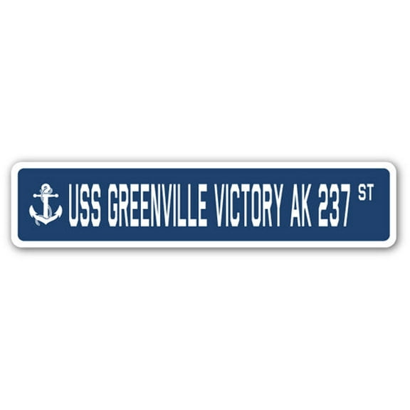 USS GREENVILLE VICTORY AK 237 Street Sign us navy ship veteran sailor gift