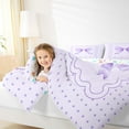 thumbnail image 4 of jejeloiu Cute Polka Dot Full Size Comforter Sets,Girl Purple Bowknot Bedding Sets For Teens Reversible 3 Pieces, 4 of 8