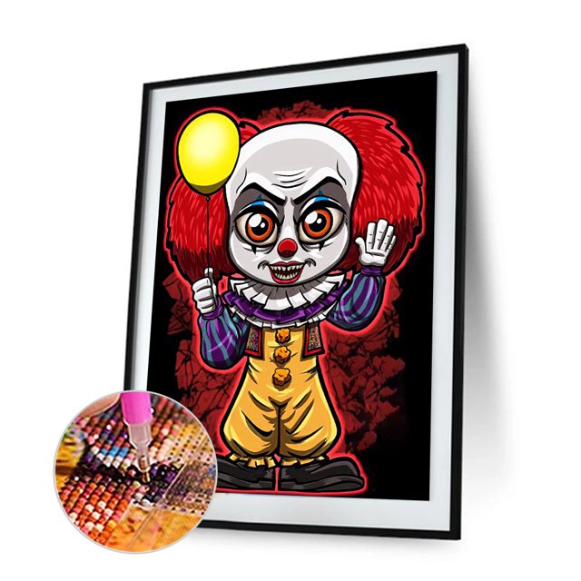Cuadros Decorativos 5D bricolaje taladro redondo completo diamante pintura horror muñeca dibujo Likrtyny embutido en tela