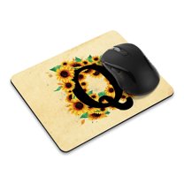 WIRESTER 8.66x7.08 in Rectangle Mouse Pad with Non-Slip Rubber Base for Computers, Laptop, Office & Home - Sunflower Vintage Q