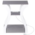 thumbnail image 2 of ZENY End Table with Charging Station, Bedside Table with USB, 3 Tier Side Table Nightstand with Storage Shelf for Living Room Bedroom Grey White, 2 of 5