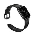 thumbnail image 3 of Compatible with Apple Watch Band 45mm 44mm 42mm, Sweatproof Genuine Leather and Rubber Hybrid Band Strap Compatible with iWatch Series 7 6 5 4 3 2 1 SE, 3 of 7