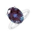 thumbnail image 6 of Sterling Silver 3.37 Ct Oval Shape Color Changing Alexandrite Solitaire Engagement Women Ring Size 5, 6 of 6