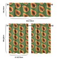 thumbnail image 6 of Kitchen Curtains 36 Inch Short - 3 Panel Set, Rod Pocket Window Curtain with Papaya Tropical Fruit Pattern, 100% Polyester for Farmhouse, Cafe, Kitchen, Living Room, Bedroom, Easy Wash, 6 of 6