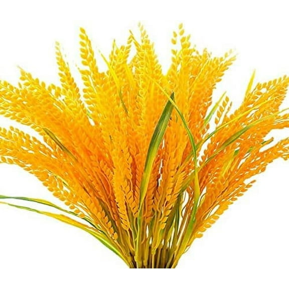 HESHENG Artificial Golden Rice Ear, Real Wheat Ear Flower, Natural Dried Flower, Wedding Party, DIY Home Decoration Wheat Bouquet Fake Flower