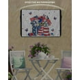 thumbnail image 3 of 4th of July Outdoor TV Cover 40 to 43 Inch Weatherproof, Independence Day Blue Red US Flag Spring Floral 600D Oxford TV Covers with Waterproof Zipper, Outside Flat TV Screen Protector 40"Wx25"Hx4.5"D, 3 of 7