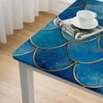 thumbnail image 4 of HAOXIT / Table Cloth for Dining Table Blue Ombre Anti-Wrinkle Tablecloth Kitchen Table Cover for Wedding 60''x60'', 4 of 7