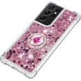 thumbnail image 5 of Samsung Galaxy S21 Ultra 5G 6.8" Case,Creativity Clear Quicksand Glitter Flowing Liquid Floating Soft TPU Case w/Stand Bling Diamond Sparkle Phone Cover for Galaxy S21 Ultra  Rose Gold, 5 of 14