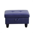 thumbnail image 3 of 28.5 in. W Dark Blue Violet Faux Leather Rectangle Ottoman with Storage, 3 of 6