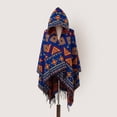 thumbnail image 4 of Cozy & Stylish Oversized Geometric Print Blanket Shawl with Tassel Wrap - Perfect for Outdoor Wind Protection!, 4 of 5
