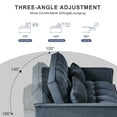 thumbnail image 4 of 3 in 1 Convertible Sleeper Sofa Bed, Modern Pull-Out Couch Bed with Adjustable Backrest and Side Pockets, Velvet Loveseat Futon Sofa for Living Room, Bedroom, Black, 4 of 9