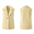 thumbnail image 3 of Maplenight Womens Fuzzy Fleece Vest Single-Breasted Sleeveless Outerwear Soft Warm Cozy Fall Winter Casual Work Office Vests, 3 of 8