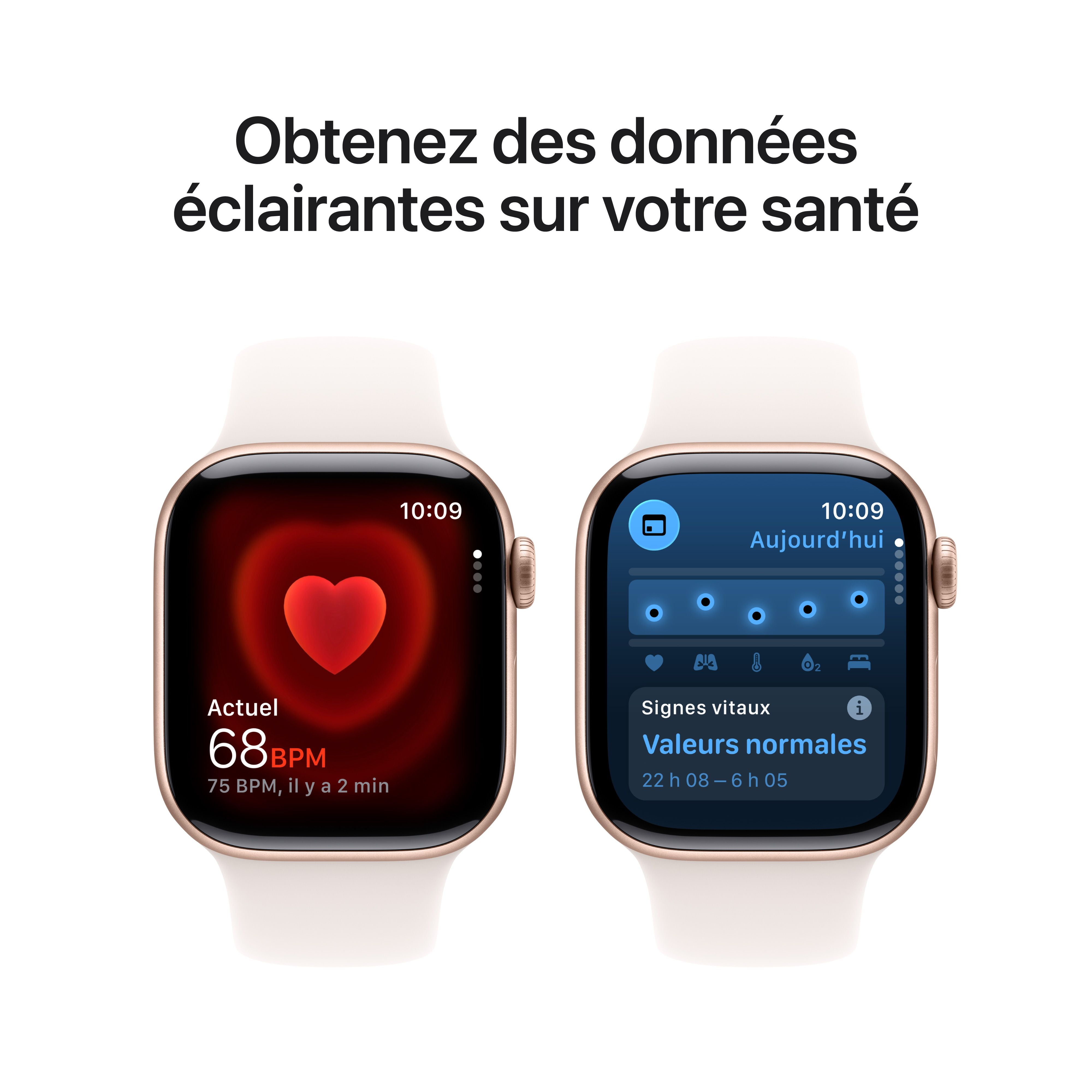 Apple Watch Series 11 GPS - Boîtier 42 mm en aluminium rosé - Bracelet sport rose tendre (P/M)