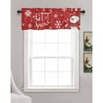 thumbnail image 3 of Faux Linen Valances for Windows Christmas Snowman Winter Showflake Red Curtains Valance Light Filtering Rod Pocket Small Window Treatment for Kitchen Living Room Bedroom 42x12In, 3 of 6