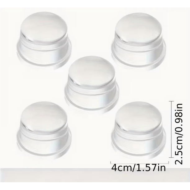 Paquete de 5 topes de puerta transparentes, perforados, adhesivo fuerte, de silicona altamente elástica, silenciosos, anticolisión, transparentes e invisibles