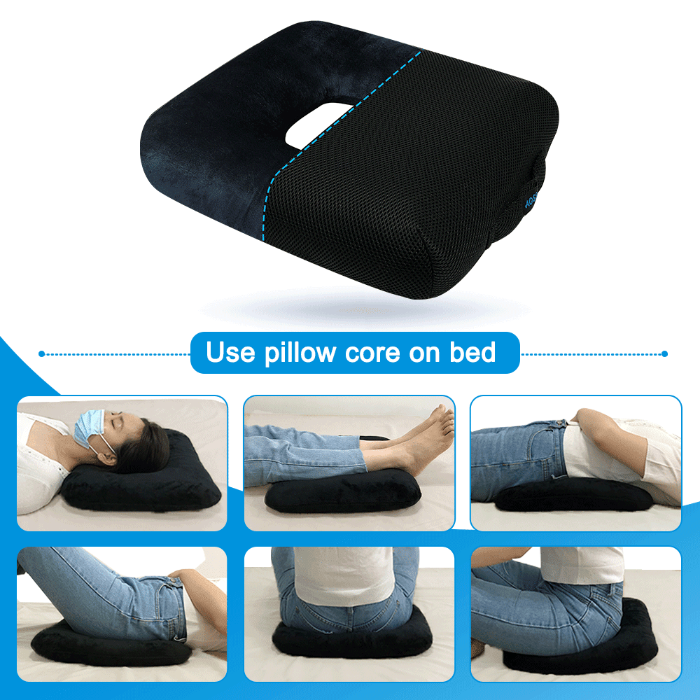 Bed Sore Cushion for Butt Positioning，Pressure Relief Pillow for Pressure Ulcers, Donut Wedge Cushion for Sleeping, Post-Surgery  Back Support, Medical Seat Cushion for Body & Leg Support（Mesh case）