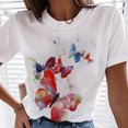 thumbnail image 2 of Camisa de verano de moda sexy casual para mujer Impreso con cuello redondo Camisa de manga corta Top Fridja  ghk1952, 2 of 5