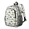 thumbnail image 2 of Tractor and Trailers White Pattern Backpack for School, Cute School Bag with Adjustable Shoulder Straps and Padded Back, 15"x11.42"x5.5", 2 of 5