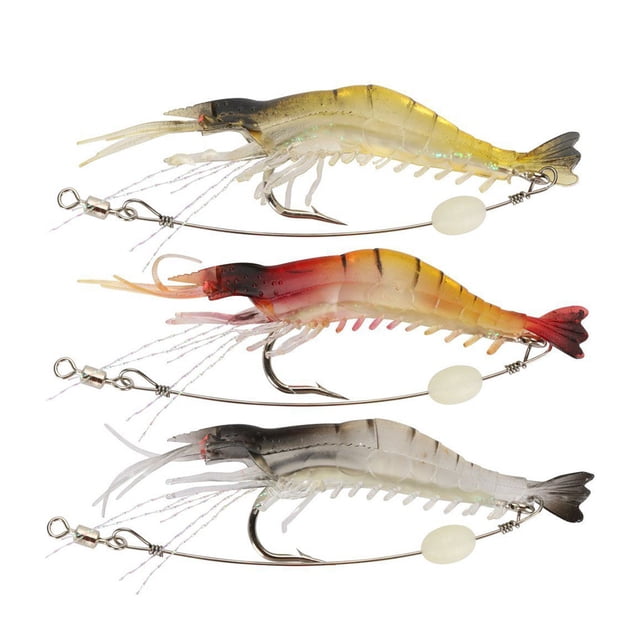 Guardoinrt Soft Lures Shrimp Bait Set Kit Fishing Lures Baits Tackle Set Random Color color random 3pcs 1Set