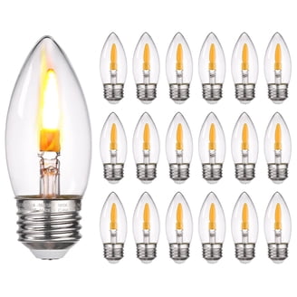 TORCHSTAR E12 Flickering Flame Light Bulbs - LED Candle Bulbs, 1800K Warm Yellow, 2 Modes, Pack Of 6, UL Listed