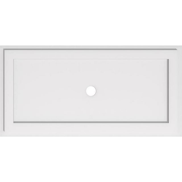 Ekena Millwork CMP36X18RE-02000 2 in. ID x 12.5 in. Rectangle Architectural Grade PVC Contemporary Ceiling Medallion