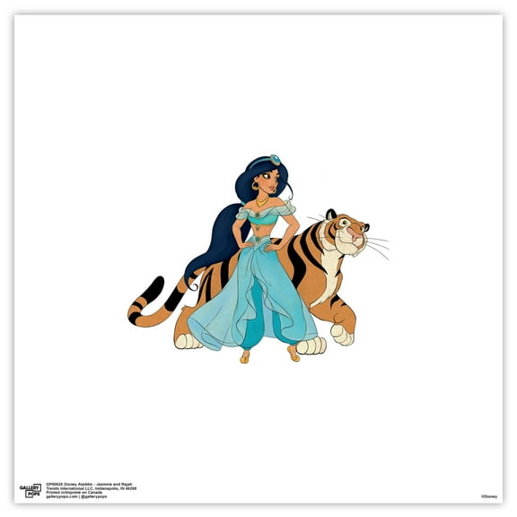 Gallery Pops Disney Aladdin - Jasmine and Rajah Wall Art, Unframed Version, 12" x 12"