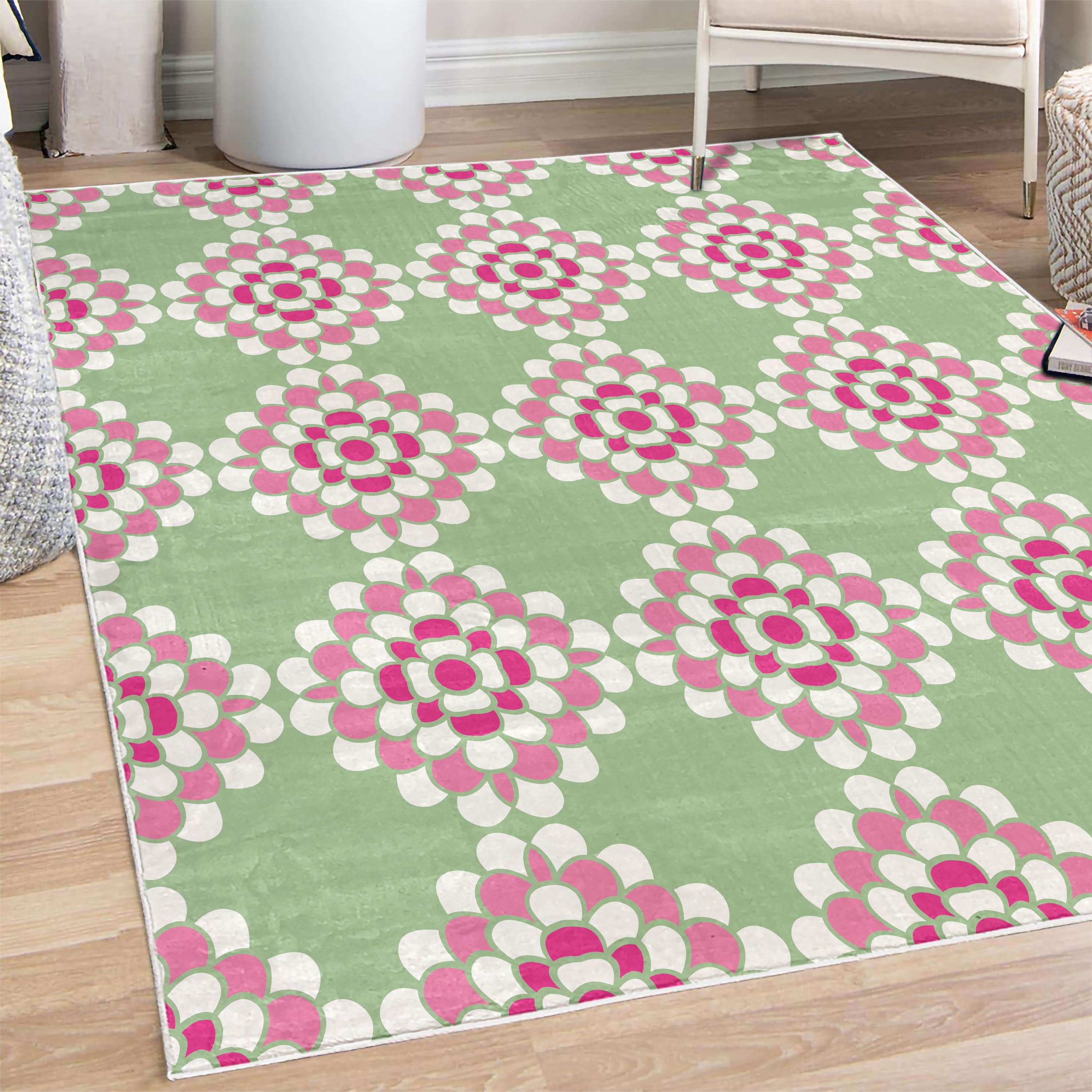 Horizontal Line Rug Floral Decorative Rug, Abstract Horizontal Lines Geometric Bold Thin ...