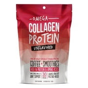 Omega Collagen Peptides - Protein Powder for Coffee | Great for Hair, Skin, Nails, Joints | Post Workout & Recovery - 30 Servings (12 Oz)