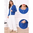 thumbnail image 2 of DARING DIVA Sweaters Collarless Button Up Dressy Chunky Knit Cardigan XS Royal Blue, 2 of 7