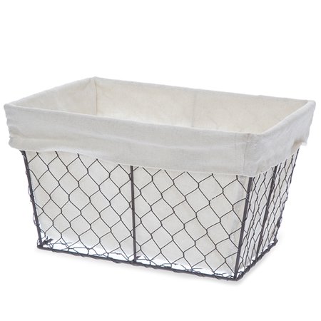 Basket Liner Patterns - Garden Winds Stella Rect Wire Basket with Cloth Liner - Medium 12in