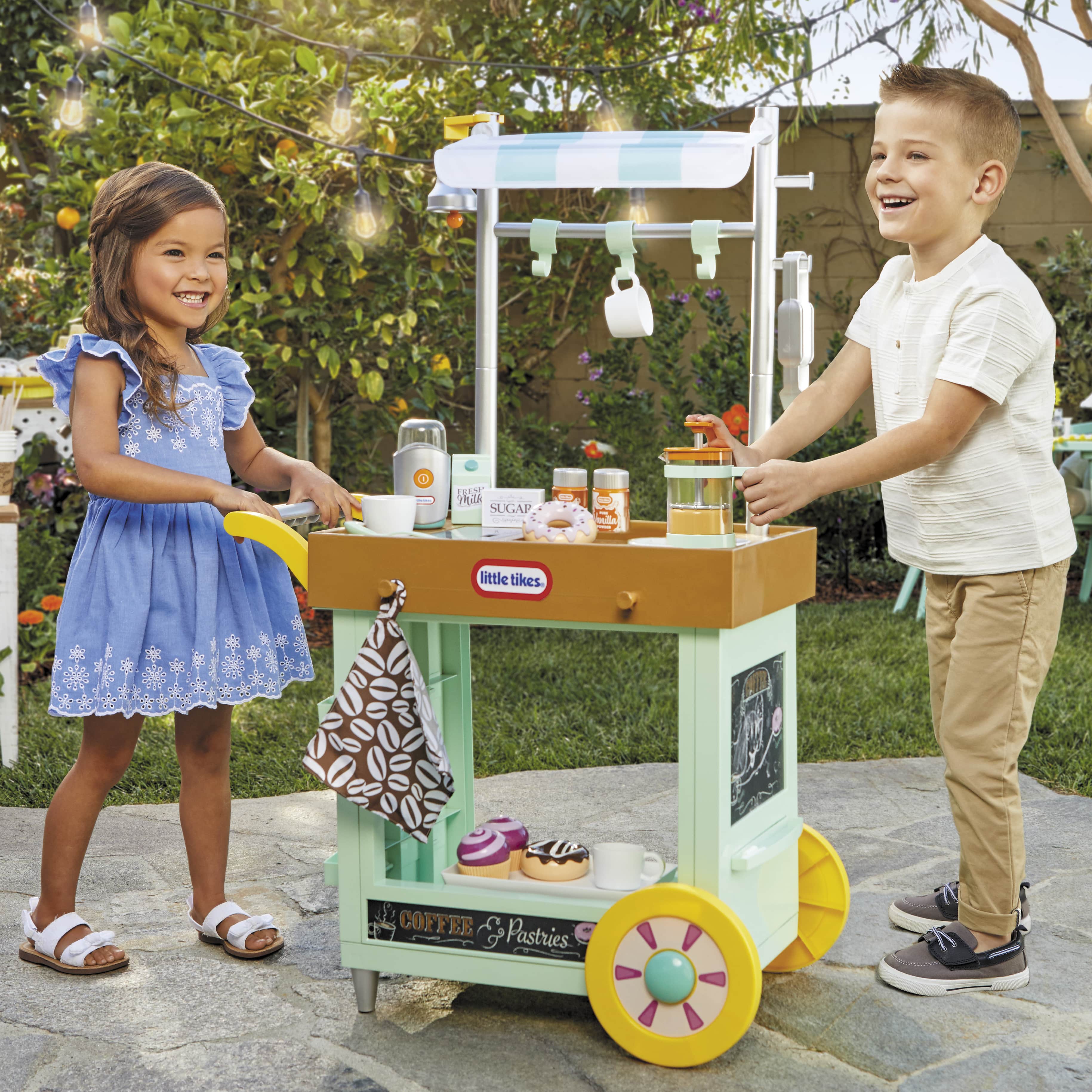 Little Tikes® 2-in-1 Café Cart Pretend Food Cooking Toy Role Play Kitchen Playset for Multiple Kids and Toddlers - image 3 of 7