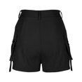 thumbnail image 6 of up to 60% off Gifts wycnly Womens Cargo Shorts Fashion Button High Waist Slim Fit Short Pants Casual Solid Lightweight Straight Shorts with Pocket Black XL, 6 of 7