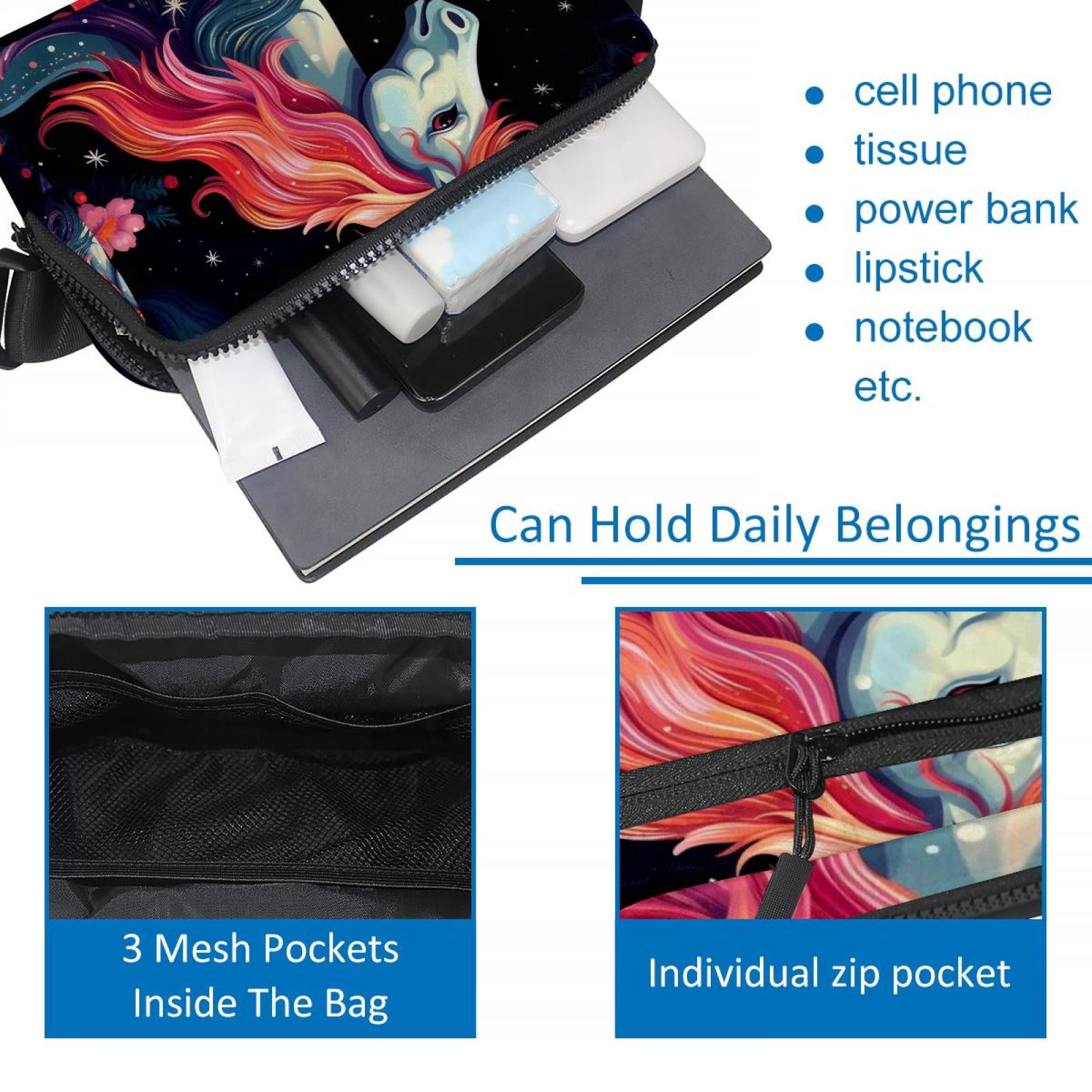 Star Unicorns Lightweight Adjustable Crossbody Bag with Extension Strap - Unisex Fanny Pack, Money Belt, Waist Bag