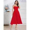 thumbnail image 4 of Vestido tipo corsé AGYMNX, sexy, muslo, tirantes finos, poliéster rojo, 4 of 6