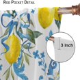 thumbnail image 6 of Watercolor Lemon Kitchen Curtains, Rustic Vintage Blue Tile Flower Botanical Plants Farmhouse Fresh Fruits Blackout Window Drapes for Cafe Living Room Bedroom, 84" W X 84" L, 6 of 6
