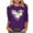 DT-Purple, variant on DailyTrove Women's Halloween Long - Sleeve Shirt, Ghost & Pumpkin Pattern Print, Classic Fit, Breathable Fabric, Halloween Events & Casual Outings
