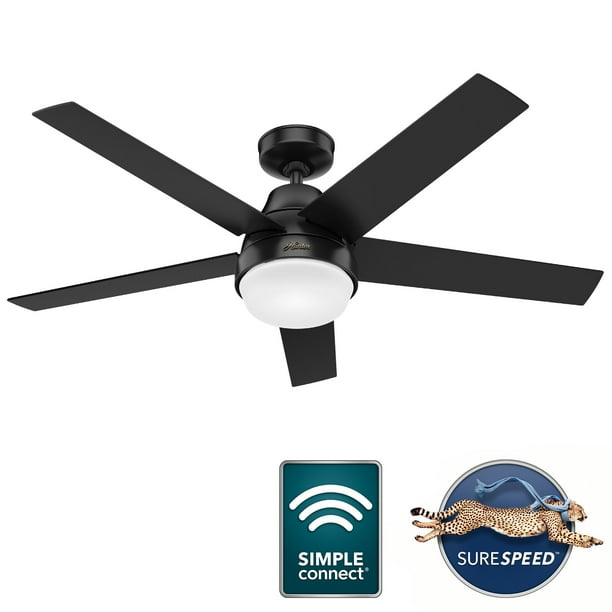 Hunter Fan Company Aerodyne Smart 52 Indoor Ceiling With Led Light Com Indoor Ceiling Fan With Led Light, Hunter Led Ceiling Fan