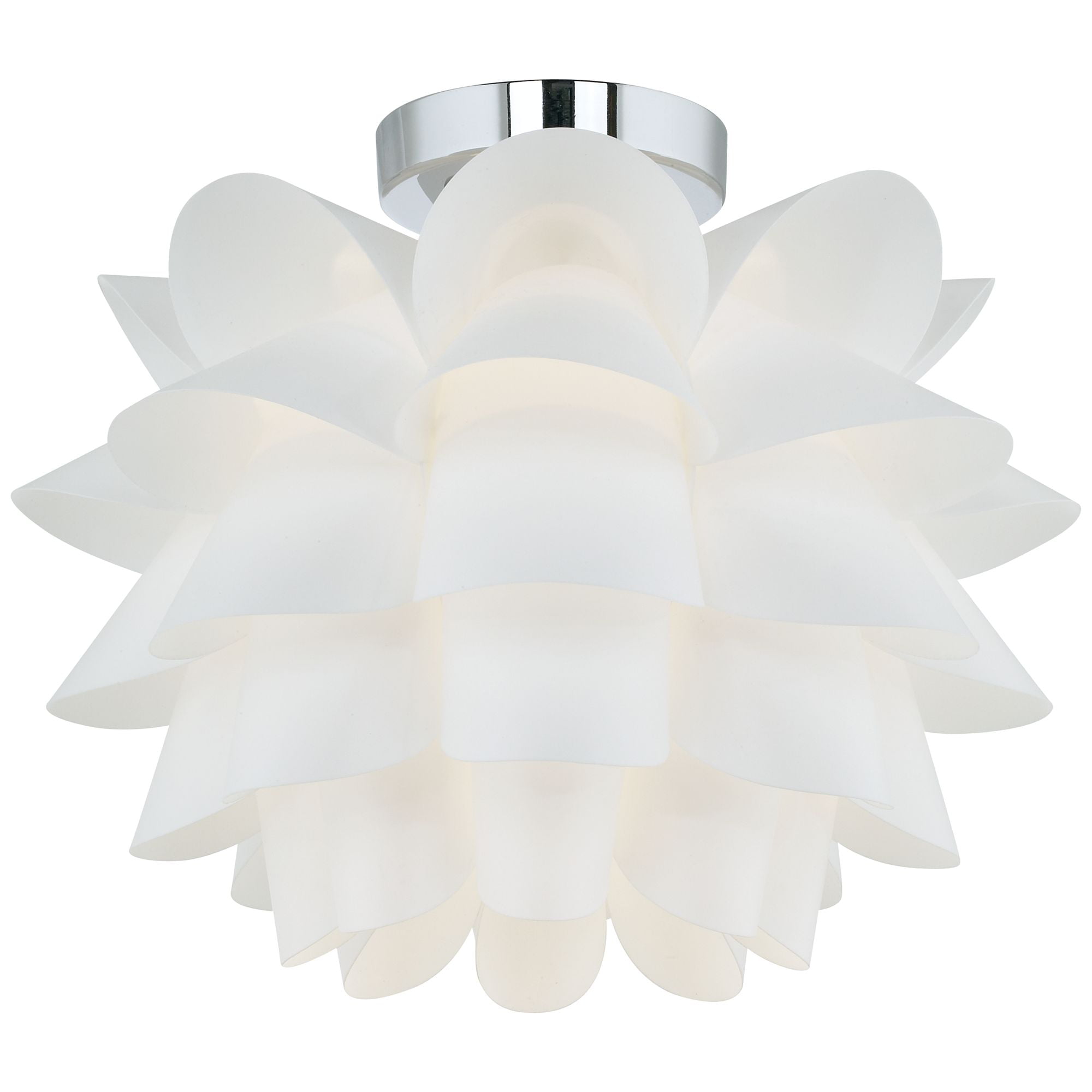 Possini Euro Design Modern Ceiling Light Semi Flush Mount Fixture 15 3/4" Wide White Flower for Bedroom Kitchen Living Room Hallway Bathroom House