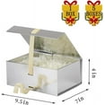 thumbnail image 3 of Silver Gift Box with Shredded Paper 1 Pack 9.5X7X4 Inch Small Magnetic Gift Box with Lid Rectangle Collapsible Luxury Box with Ribbon for Presents Crinkle Cut Paper Shred with Card, 3 of 13