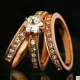 thumbnail image 3 of Three Ring Design Inlaid Crystal Zircon Fashion Ring Creative Alloy Plated Jewelry Women's Statement Ring Elegant Party Ring Gift for Her, 3 of 8