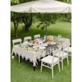 thumbnail image 4 of Outdoor Tablecloth with Umbrella Hole for Patio/Picnic/Party/Camping, Summer Daisy Waterproof Table Cloth Rectangle Table Cover Washable, Retro Botanical Flower Wreath Bow Plaid Beige (60"x 84"), 4 of 8